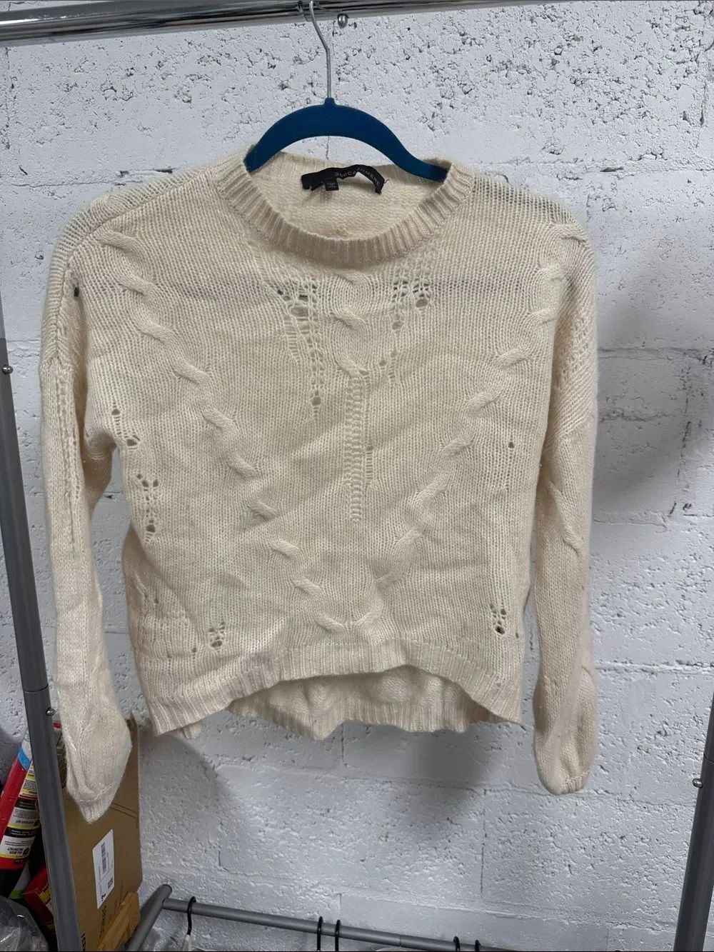 Cream Cable-Knit Women's Sweater - 360 Cashmere - Size XS Long Sleeve